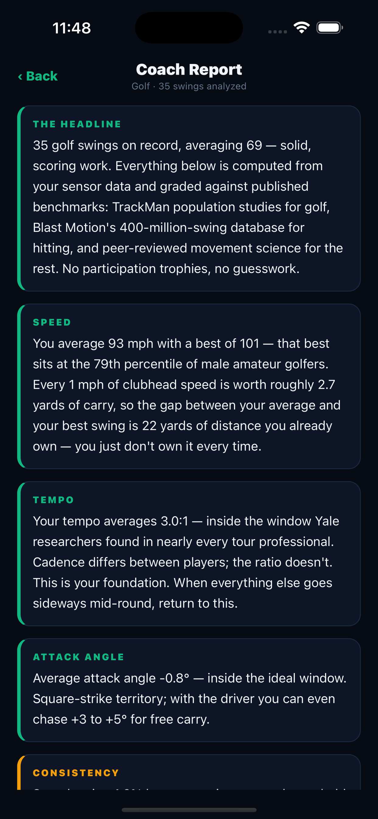 AI Coach report